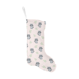 cute raccoons leaves pattern Christmas Stocking