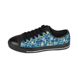 blueberry design pattern Men's Low Top Canvas Shoes Black