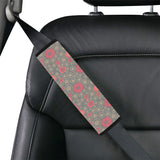 Red gold Sakura cherry blossom gray background Car Seat Belt Cover