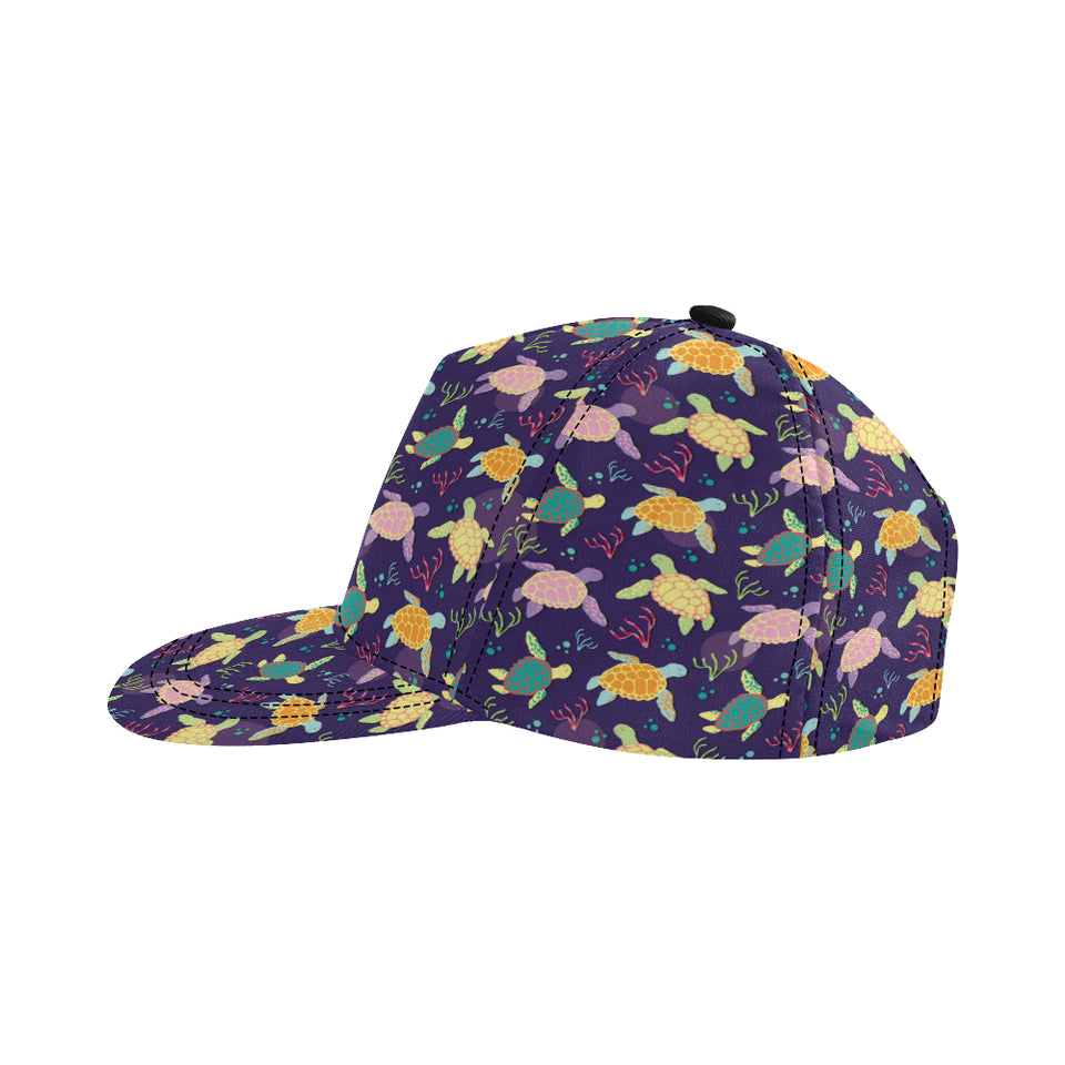 Colorful sea turtle pattern All Over Print Snapback Cap