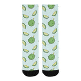 Durian pattern blue background Crew Socks