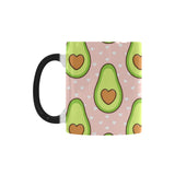 Avocado heart pink background Morphing Mug Heat Changing Mug