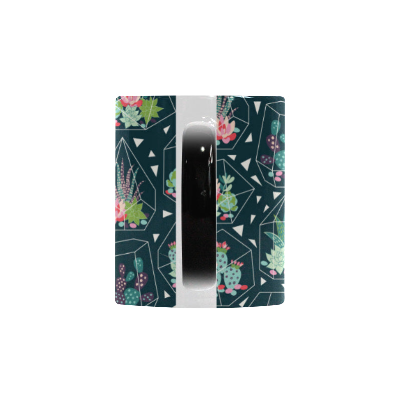 Cactus glass terrarium pattern Morphing Mug Heat Changing Mug