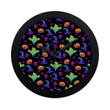 Colorful halloween background Elegant Black Wall Clock