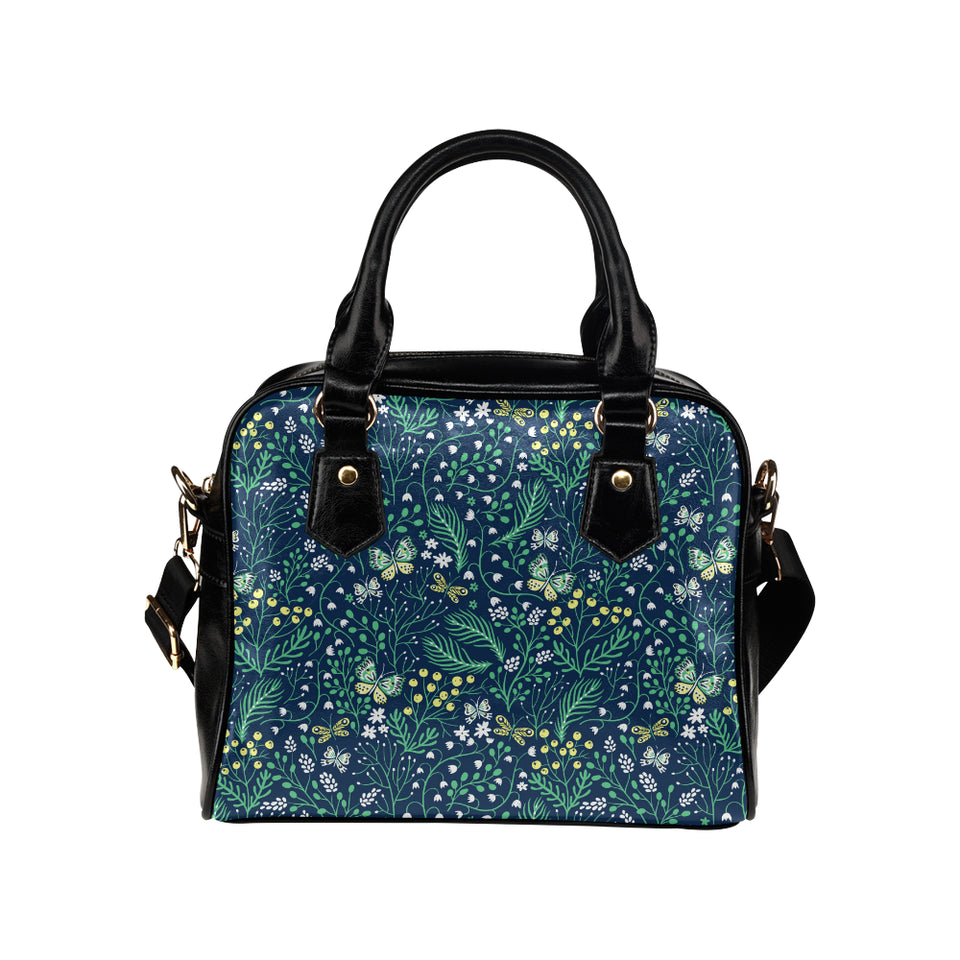 butterfly leaves pattern Shoulder Handbag