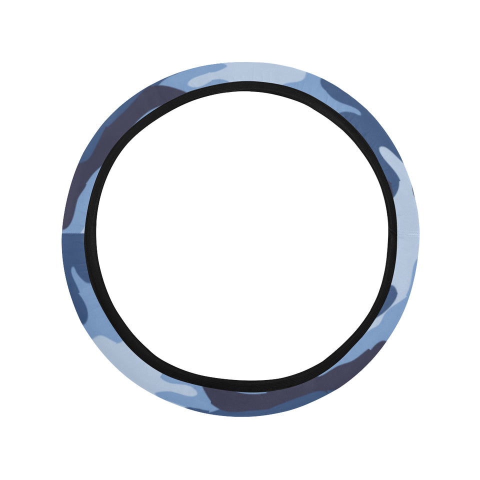 Blue camouflage pattern Car Steering Wheel Cover