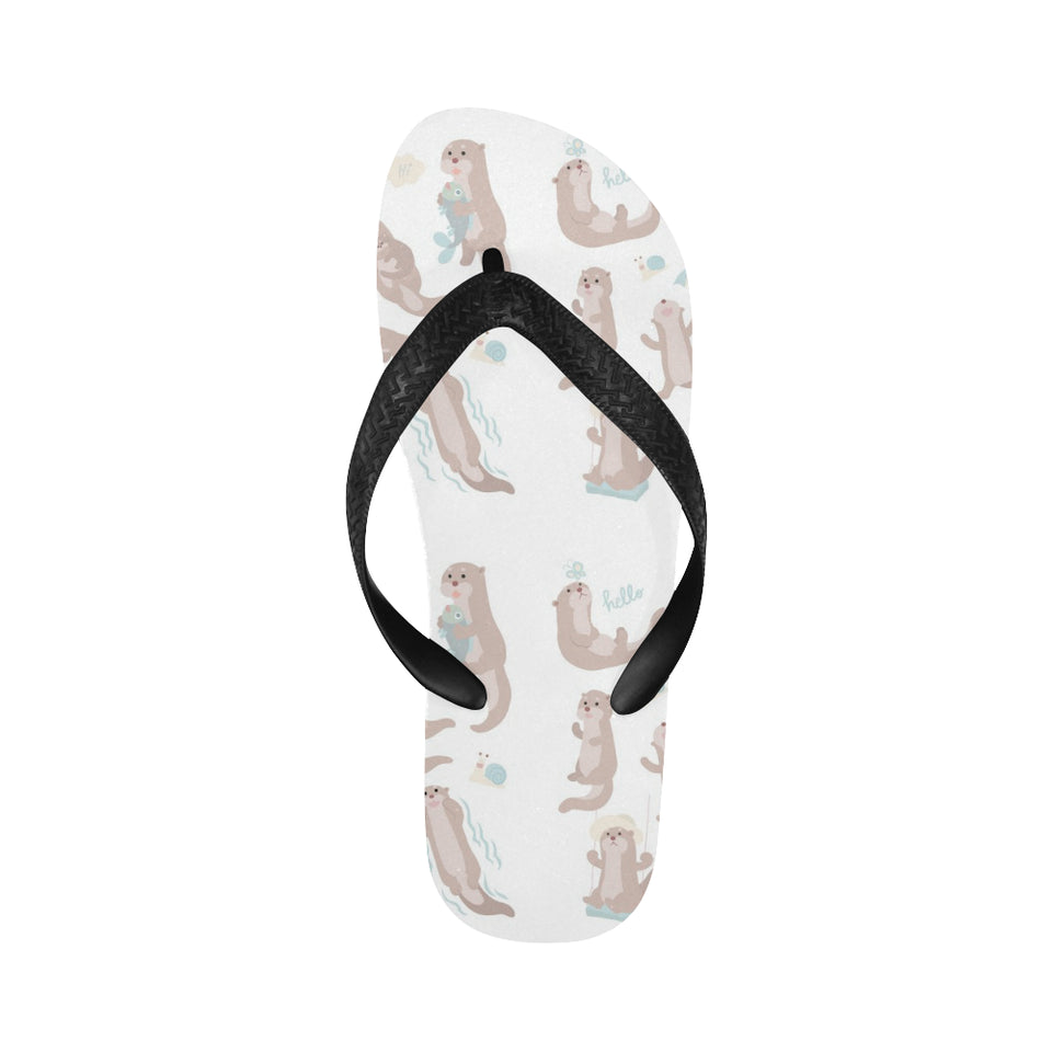 Cute sea otters pattern Unisex Flip Flops