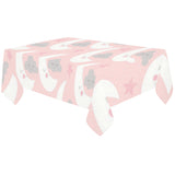 Cute moon cloud star pattern pink dot background Tablecloth