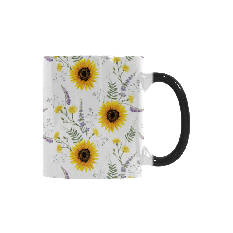 beautiful sunflowers pattern Morphing Mug Heat Changing Mug