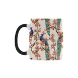 Peacock tropical flower pattern Morphing Mug Heat Changing Mug