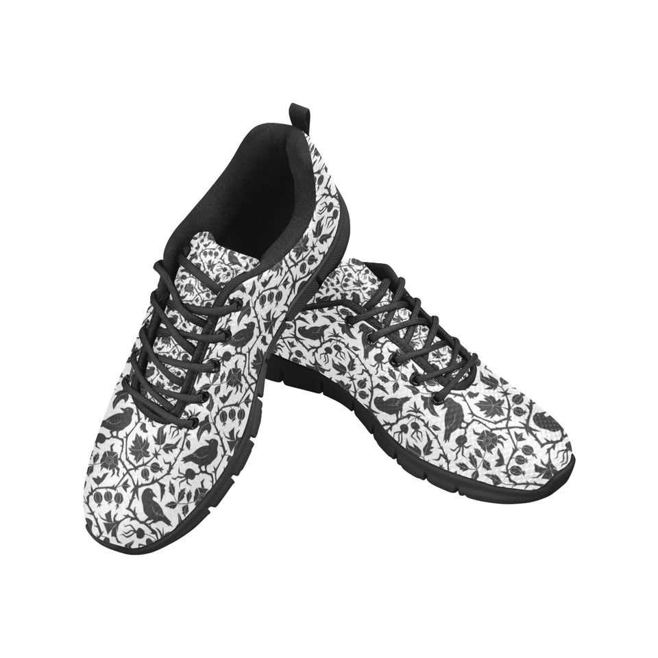 Crow dark floral pattern Women's Sneaker Shoes