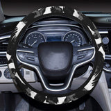 Crow illustration pattern Car Steering Wheel Cover
