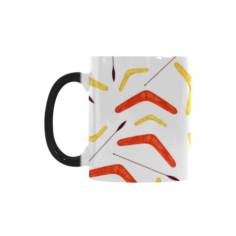 Waterclor boomerang Australian aboriginal ornament Morphing Mug Heat Changing Mug