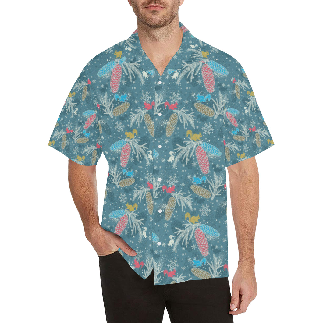 Squirrel Pattern Print Design 01 Men's All Over Print Hawaiian Shirt (Model T58)