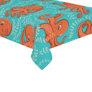 Octopus turquoise background Tablecloth