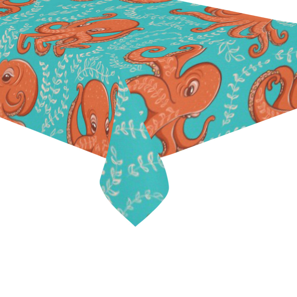 Octopus turquoise background Tablecloth