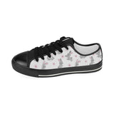 Watercolor cute rabbit pattern Kids' Boys' Girls' Low Top Canvas Shoes Black