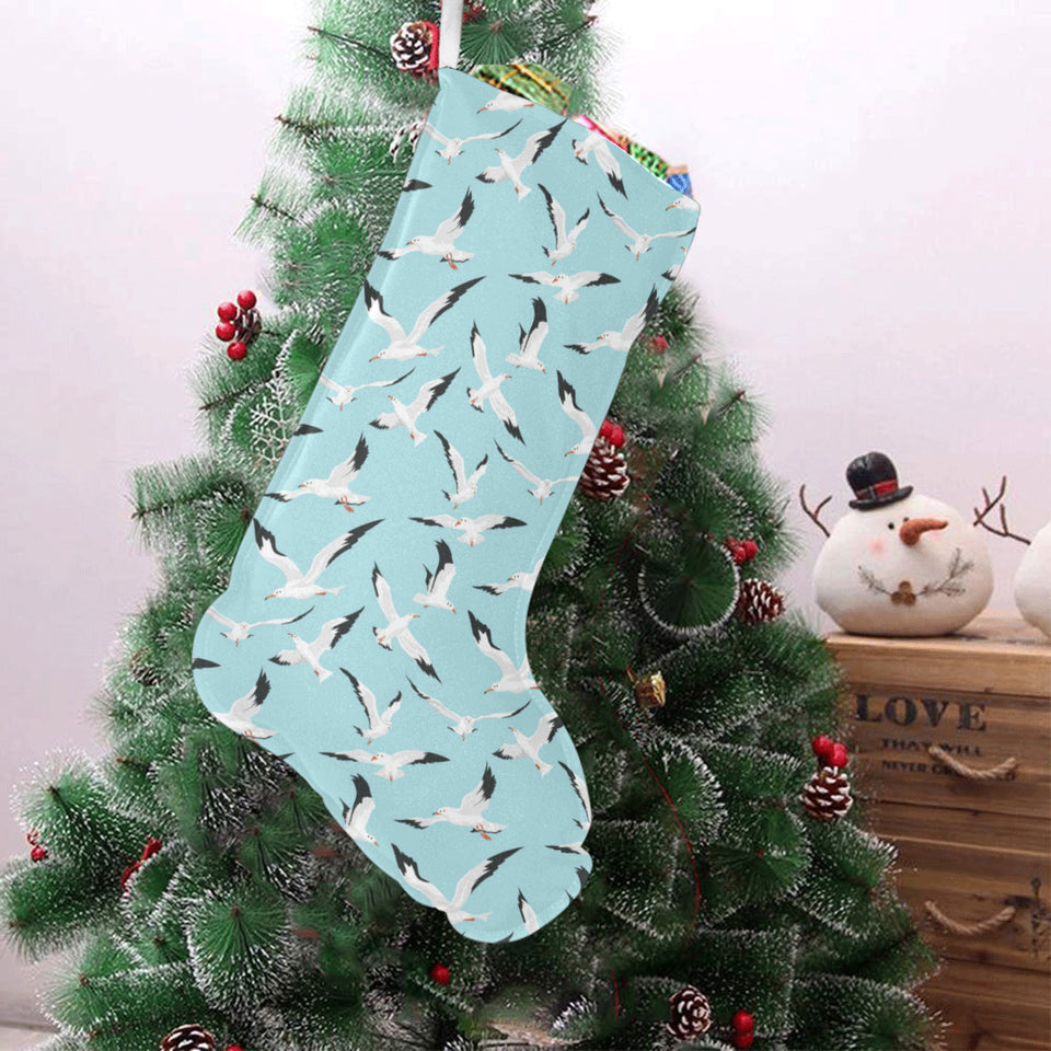 Seagull Pattern Print Design 01 Christmas Stocking