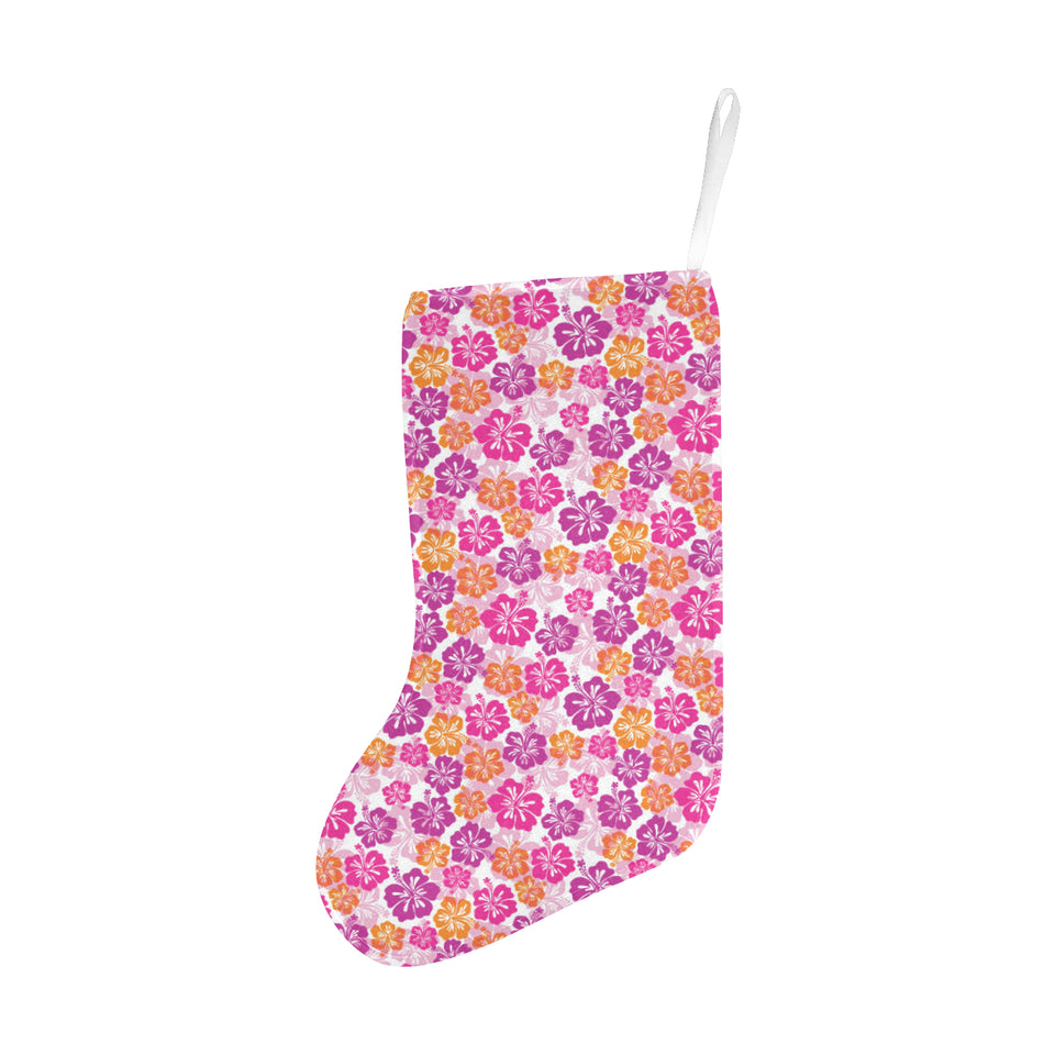Hibiscus Pattern Print Design 01 Christmas Stocking