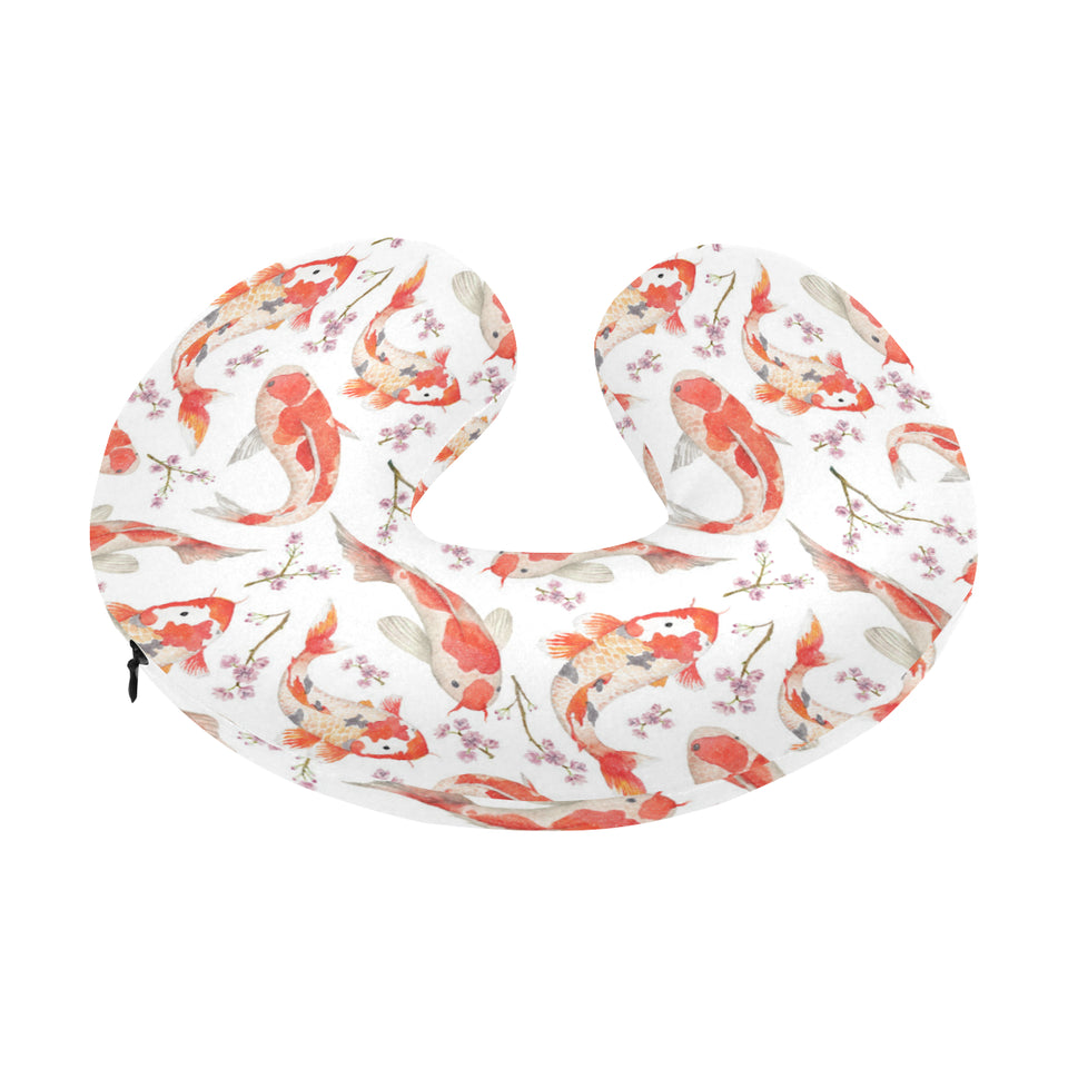Watercolor fancy carp pattern U-Shaped Travel Neck Pillow