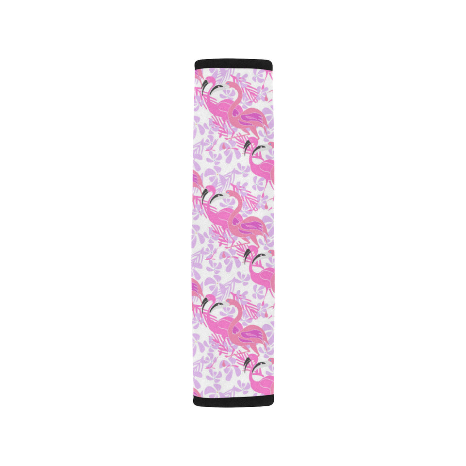 Pink flamingo flower pattern Car Seat Belt Cover