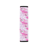 Pink flamingo flower pattern Car Seat Belt Cover