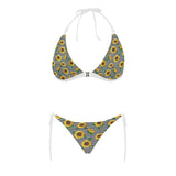sunflowers ribbon background Sexy Bikinis Two-Piece Swimsuits