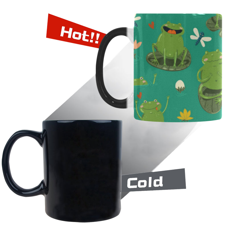 Cute frog dragonfly design pattern Morphing Mug Heat Changing Mug