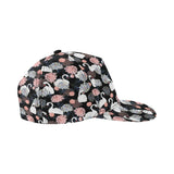 white swan blooming flower pattern All Over Print Snapback Cap