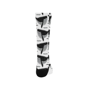 Black whale pattern Crew Socks