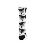 Black whale pattern Crew Socks