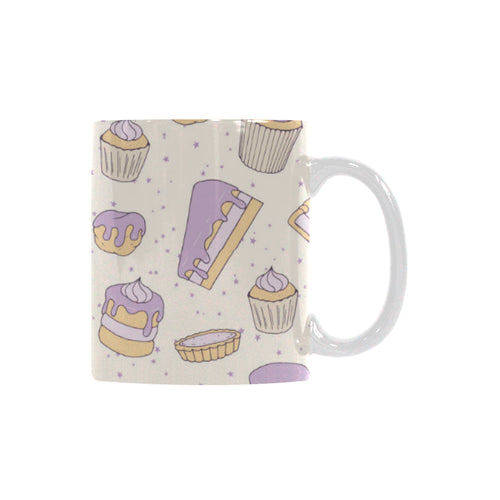 Cakes pies tarts muffins and eclairs purple bluebe Classical White Mug (Fulfilled In US)