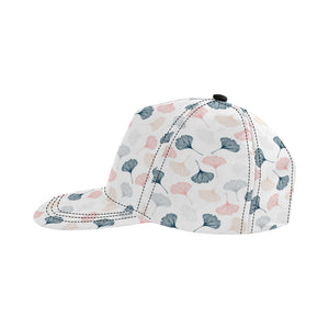 Black Gray Cream coral ginkgo leaves pattern All Over Print Snapback Cap