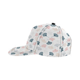 Black Gray Cream coral ginkgo leaves pattern All Over Print Snapback Cap