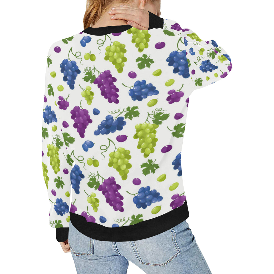 Grape pattern Women's Crew Neck Sweatshirt