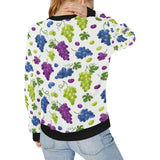 Grape pattern Women's Crew Neck Sweatshirt