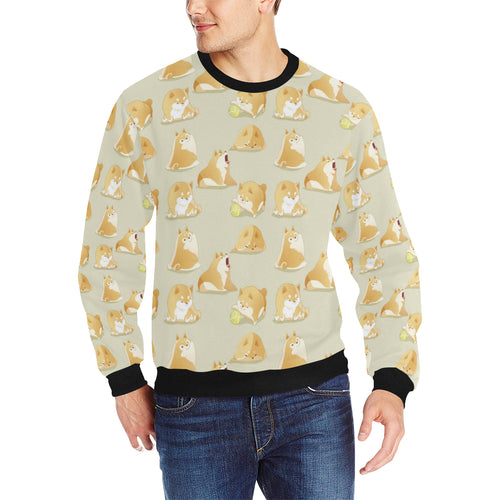 Cute fat shiba inu dog pattern Men's Crew Neck Sweatshirt