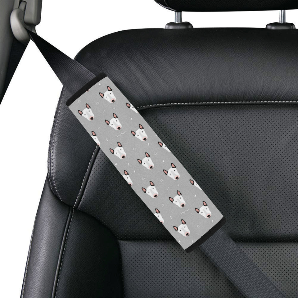 Bull Terrier Pattern Print Design 05 Car Seat Belt Cover