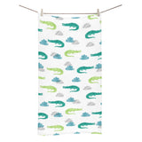 watercolor crocodile pattern Bath Towel