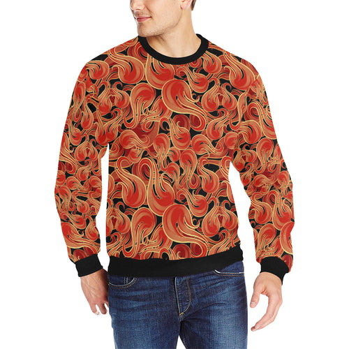 Fire flame pattern Men's Crew Neck Sweatshirt