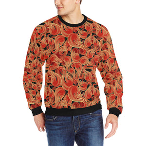 Fire flame pattern Men's Crew Neck Sweatshirt