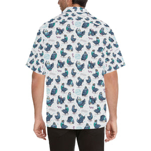 Pigeon Pattern Print Design 02 Men's All Over Print Hawaiian Shirt (Model T58)