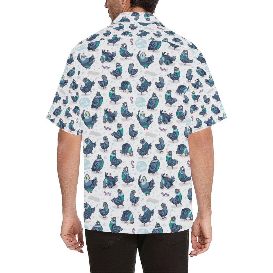 Pigeon Pattern Print Design 02 Men's All Over Print Hawaiian Shirt (Model T58)