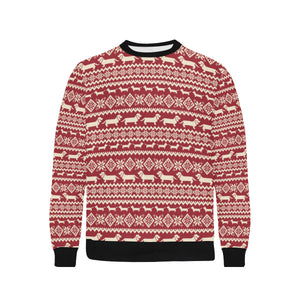 Dachshund Nordic pattern Men's Crew Neck Sweatshirt