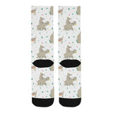 Cute Rhino pattern background Crew Socks