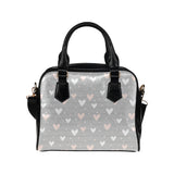 Heart pattern gray background Shoulder Handbag