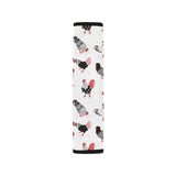 Cool rooster chicken cock floral ornament backgrou Car Seat Belt Cover