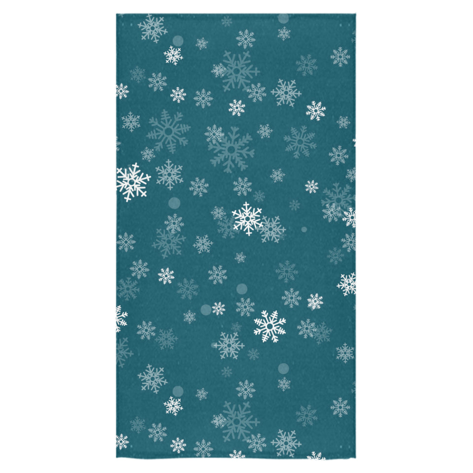 Snowflake pattern dark background Bath Towel