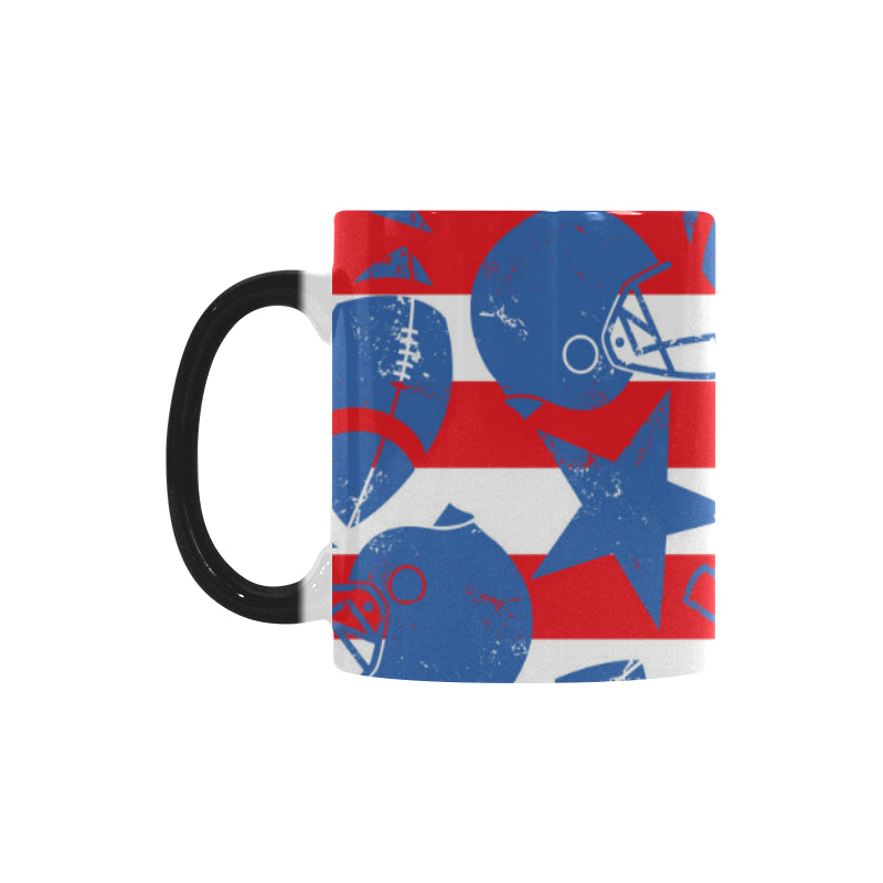 American football ball star stripes pattern Morphing Mug Heat Changing Mug