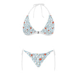 Bowling ball bowling pins blue blackground Sexy Bikinis Two-Piece Swimsuits